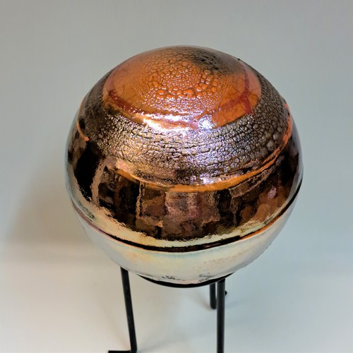Click to view detail for #230755 Raku Glitter Globe Small $48